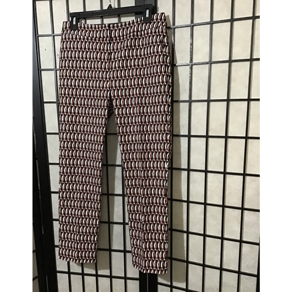 Boden Black And Brown Patterned Skinny Classic Trouser Pants SZ 6R